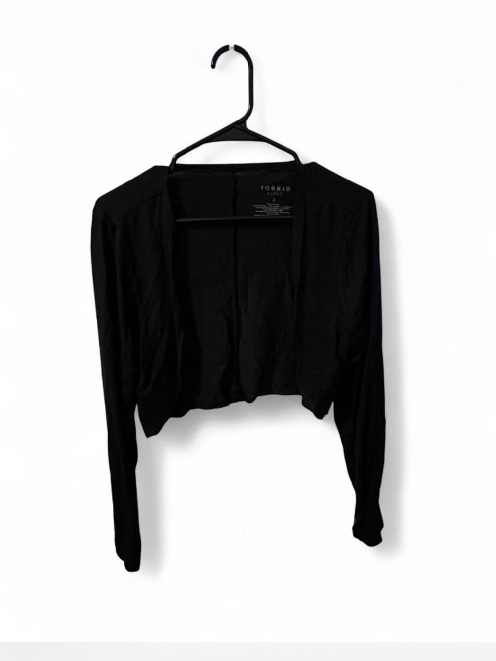 torrid Black Cropped Open-Front Lightweight Cardigan